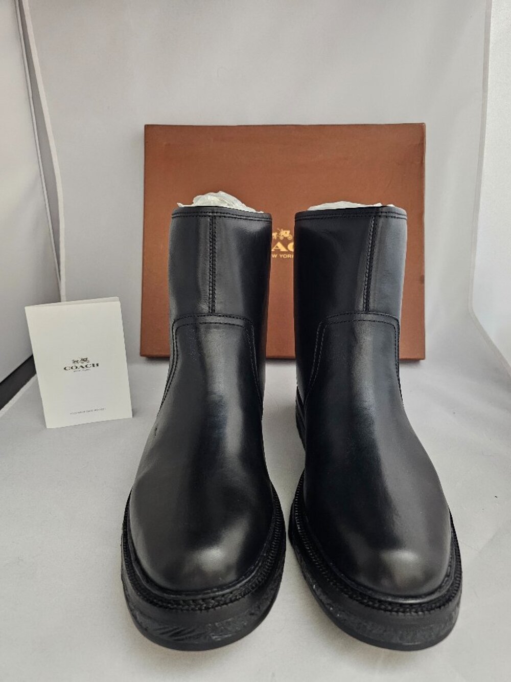Coach Men's Harvey Vintage Leather Shearling Boots! Brand New in Box!